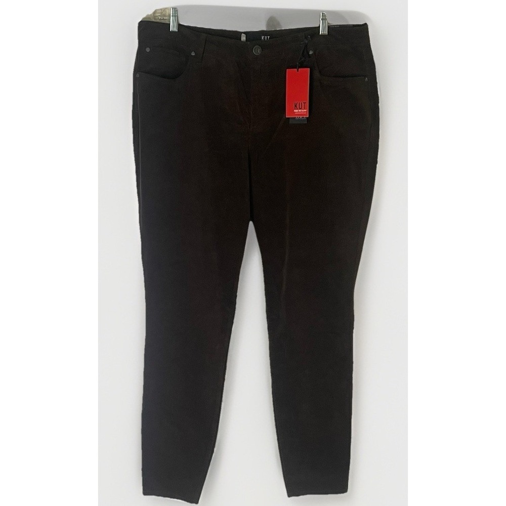 Kut From The Kloth Diana Skinny Corduroy Pants Womens 18W Brown‎ High Rise NWT